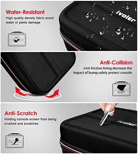 ivoler Carrying Storage Case for Nintendo Switch/For Switch OLED Model (2021),Portable Travel All Protective Hard Messenger Bag Soft Lining 18Games for Switch Console Pro Controller Accessories Black - Image 4