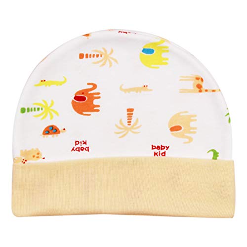 Neska Moda Baby Boys and Girls Pack of 4 Cotton Caps for 0 to 12 Months (Orange,Green,Blue,Pink) - Image 2