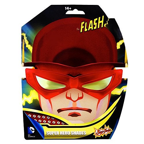 Sun-Staches DC Comics Official Flash Sunglasses | UV400 Justice League Costume Accessory Mask | One Size Fits Most - Image 2