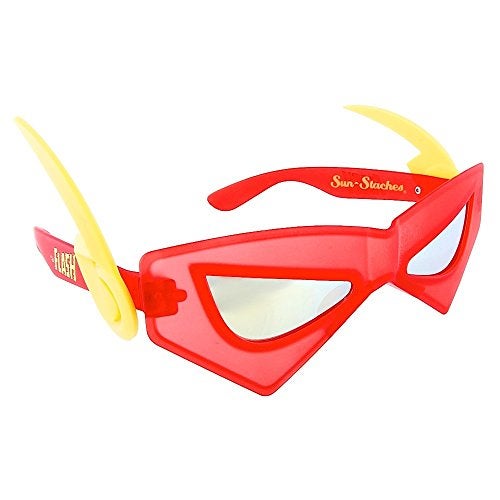 Sun-Staches DC Comics Official Flash Sunglasses | UV400 Justice League Costume Accessory Mask | One Size Fits Most - Image 1