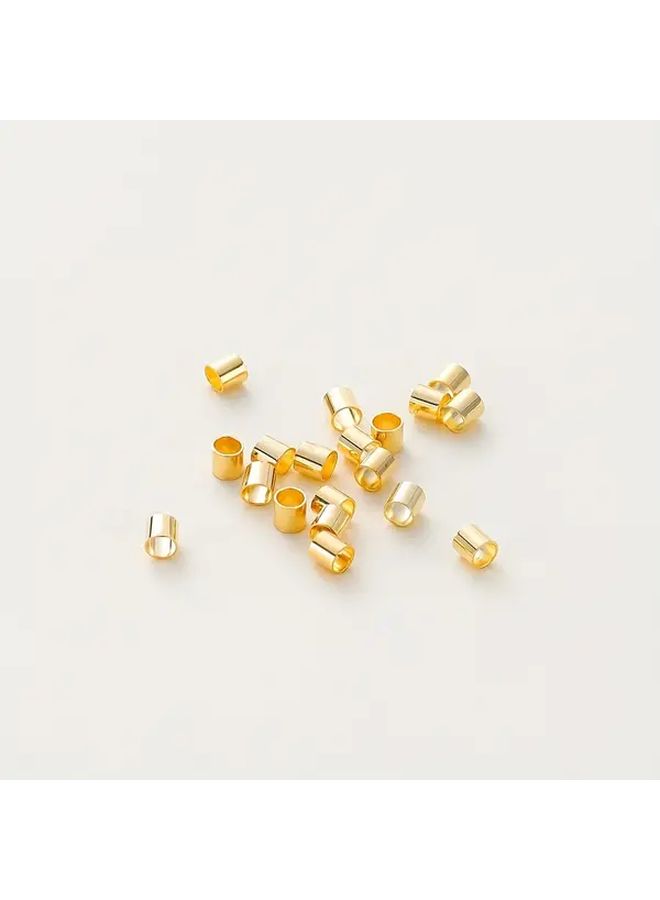 100pcs 2mm Rhodium Plated Brass Cylindrical Tube Spacer Beads For DIY Jewelry Making - Image 2