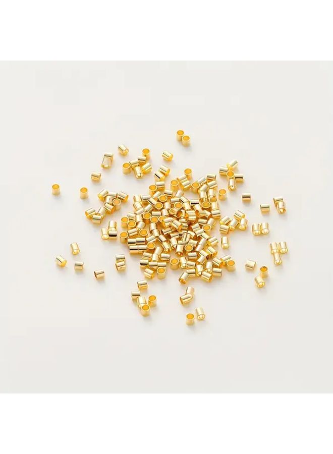 100pcs 2mm Rhodium Plated Brass Cylindrical Tube Spacer Beads For DIY Jewelry Making - Image 1