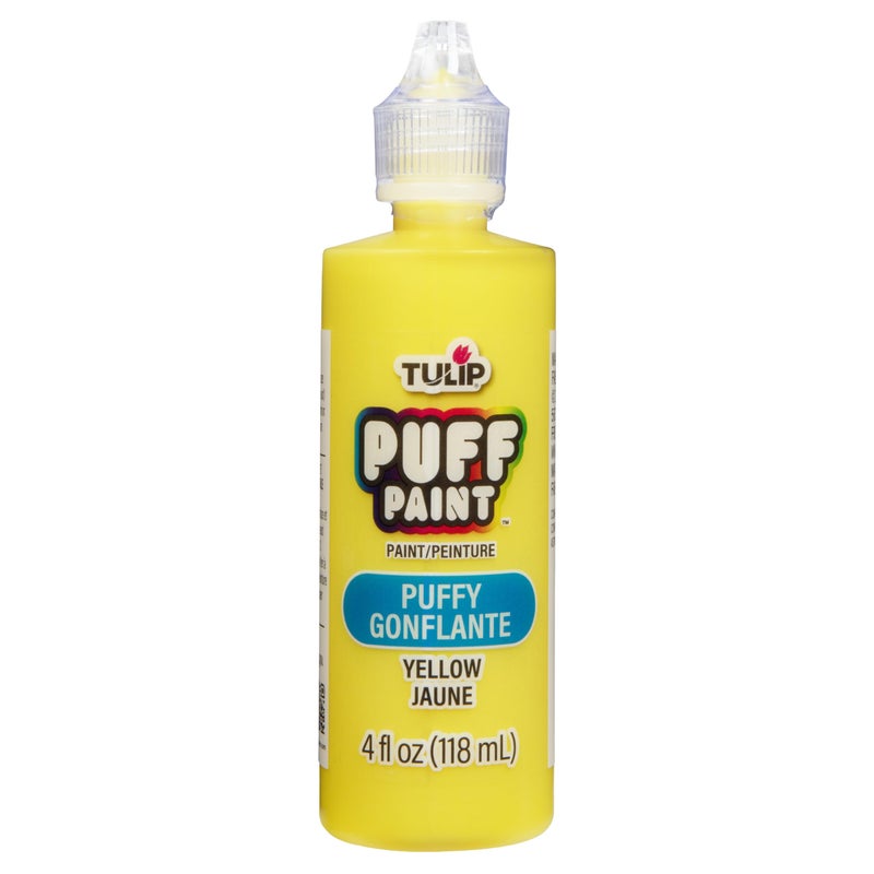 Tulip Puff Fabric Paint Permanent Craft Paint for Clothes DIY Projects Notoxic 4 fl oz Puffy Yellow