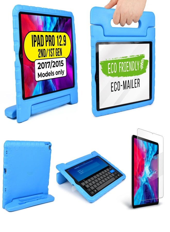 Cooper Cases Official Dynamo Kids iPad Pro 12.9 for 1st/2nd Generation (2015/2017) | Unbreakable Protection, Magic Handle, Stand & Pencil Holder (NOT FOR 2018-2022 3rd-6th Gen) (Candy Blue) - Image 1