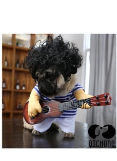 A.M Pet Guitar Costume Funny Singer Cat Puppy Costume Guitarist Style Dog Costume For Cosplay Parties  - Image 2