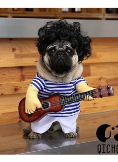 A.M Pet Guitar Costume Funny Singer Cat Puppy Costume Guitarist Style Dog Costume For Cosplay Parties  - Image 3