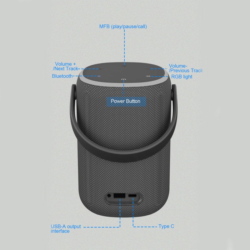 Bluetooth Speaker: 60W Crossover Sound, 6600 mAh 12-Hour Battery, RGB Rhythm Light - Portable Handle, USB Disk Support for Outdoor Home Party Use - Image 5