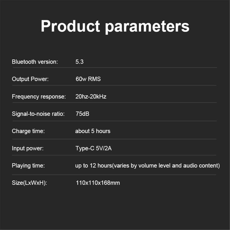 Bluetooth Speaker: 60W Crossover Sound, 6600 mAh 12-Hour Battery, RGB Rhythm Light - Portable Handle, USB Disk Support for Outdoor Home Party Use - Image 4