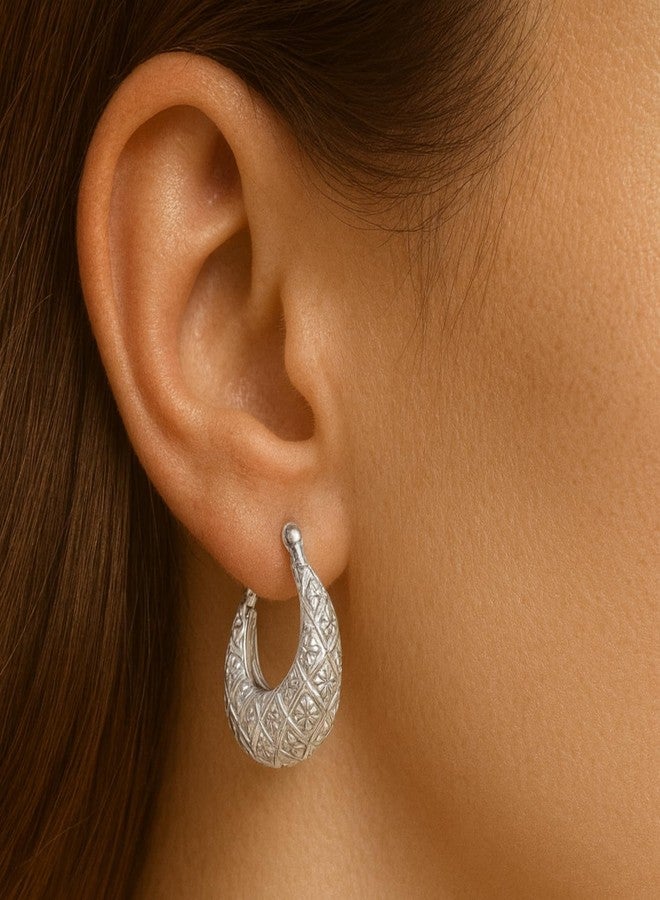 Darshraj 925 Starling Silver 14 MM Flower Design Kaju Bali For Women|Girls|Boys|Men - Image 5