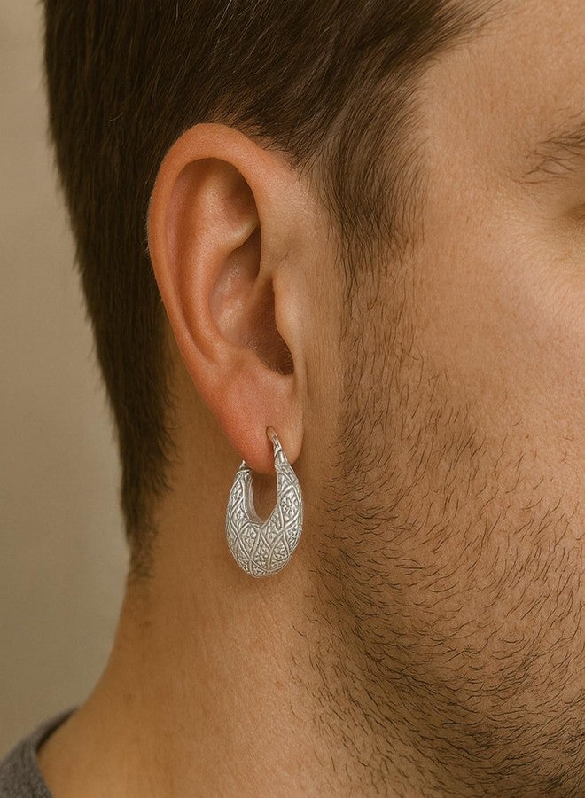 Darshraj 925 Starling Silver 14 MM Flower Design Kaju Bali For Women|Girls|Boys|Men - Image 3