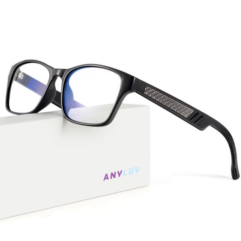 ANYLUV Blue Light Blocking Glasses for Men Women Lightweight Computer Gaming Glasses Anti Eye Strain Rectangle Frame with Clear Lens