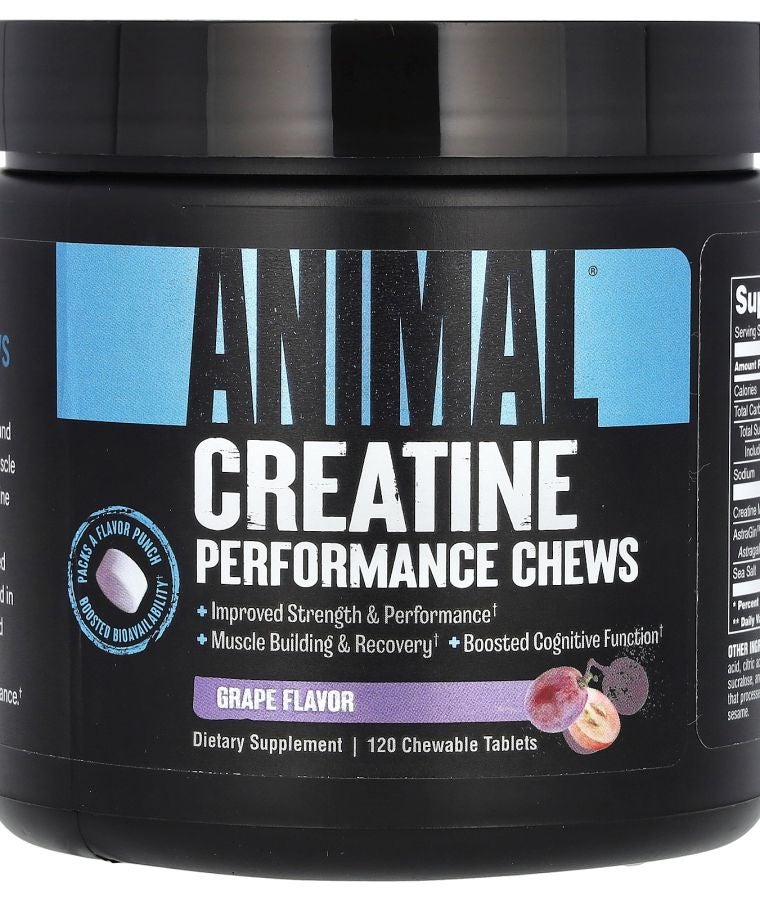 ANIMAL Creatine Performance Chews Grape 120 Chewable Tablets