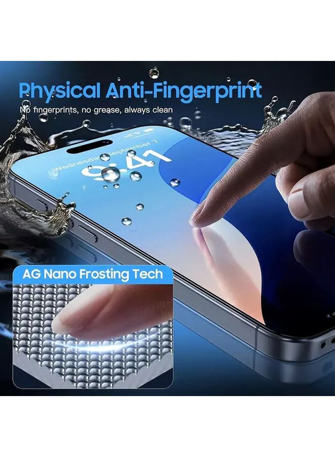 Matte Ceramic Privacy Screen Protector For iPhone 16 Pro Max Black Anti Spy Film - Image 3
