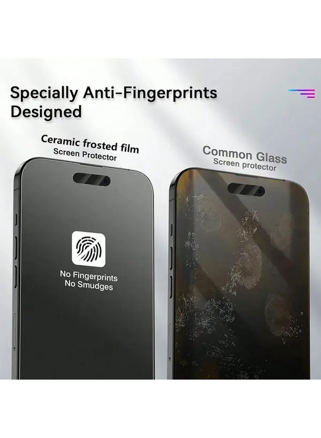 Matte Ceramic Privacy Screen Protector For iPhone 16 Pro Max Black Anti Spy Film - Image 5