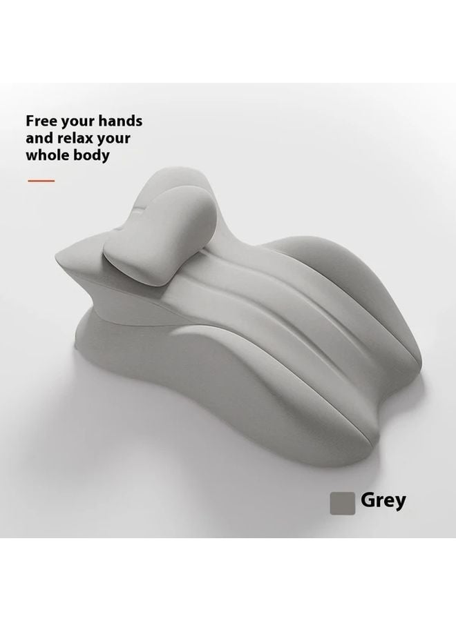 وسادة بطن مريحة بتصميم متموج للفصول الأربعة باللون الرمادي الفاتح للمساعدة على القراءة أثناء الاستلقاء براحة - Image 1