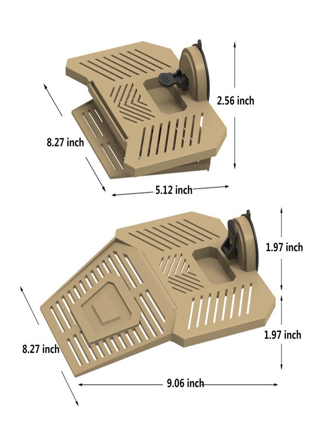 alfyng Turtle Basking Platform, Turtle Resting Basking Platform Ramp, Removable Tortoise Climbing Ladder Resting Terrace for Reptiles Amphibian Habitat Hideouts Aquarium Floating Dock (Brown, L) - Image 2