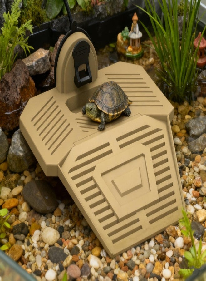 alfyng Turtle Basking Platform, Turtle Resting Basking Platform Ramp, Removable Tortoise Climbing Ladder Resting Terrace for Reptiles Amphibian Habitat Hideouts Aquarium Floating Dock (Brown, L) - Image 5