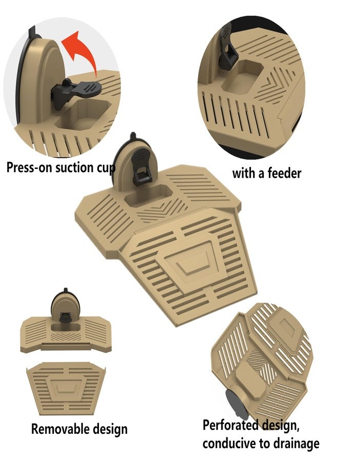 alfyng Turtle Basking Platform, Turtle Resting Basking Platform Ramp, Removable Tortoise Climbing Ladder Resting Terrace for Reptiles Amphibian Habitat Hideouts Aquarium Floating Dock (Brown, L) - Image 3