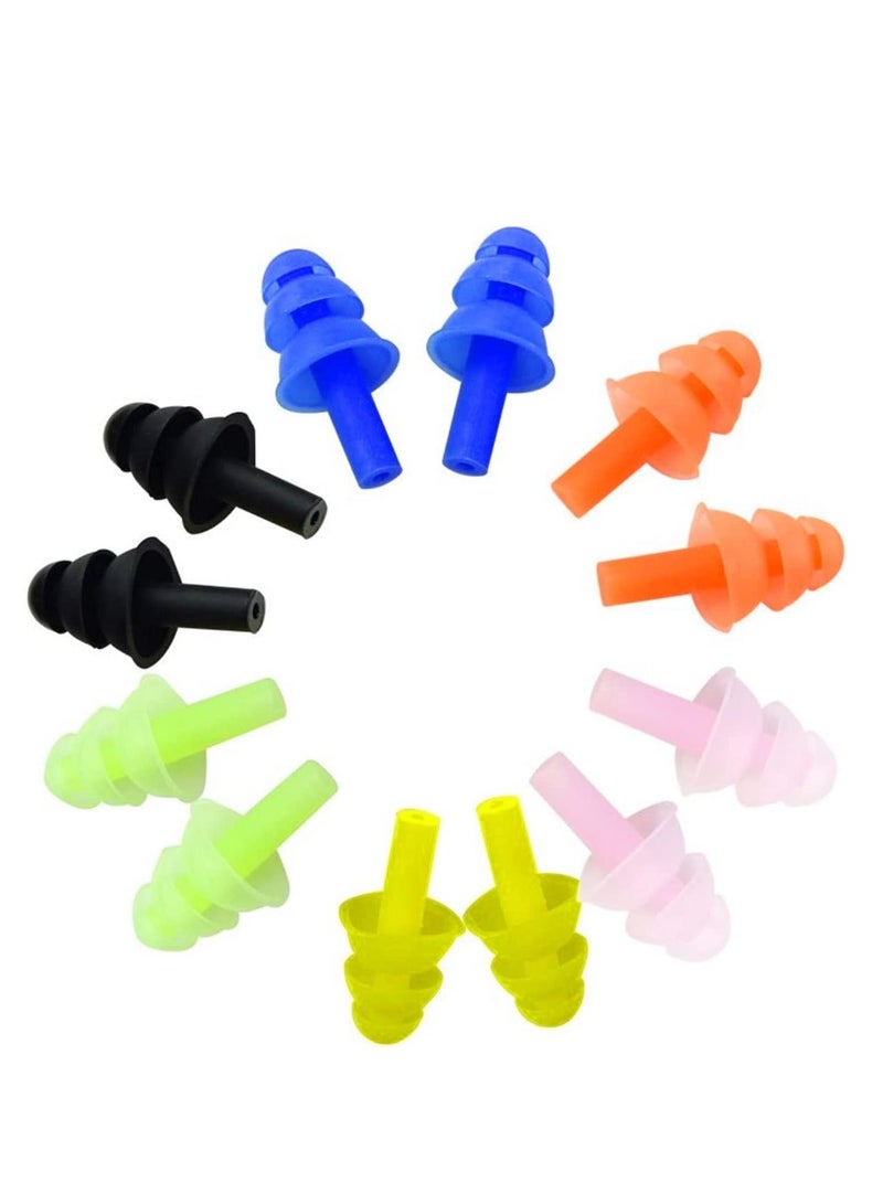 Y&D 6 Pairs Reusable Silicone Swimming Earplugs Soft and Flexible Ear Plugs for Learning - Image 1