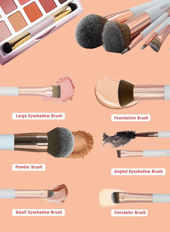 Simnice Professional Makeup Brush Set - 6Pcs Foundation Concealer Eye Shadows Makeup Brushes,Eyebrow Power Make Up Brush Kit,Travel Cosmetics Face Makeup Brushes For Women - Image 2