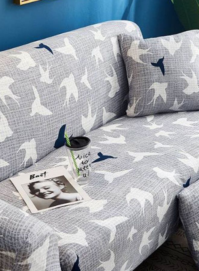 NIBEMINENT Friday Love Simple Style Sofa Slipcover Grey/White/Blue 90x140cm - Image 4