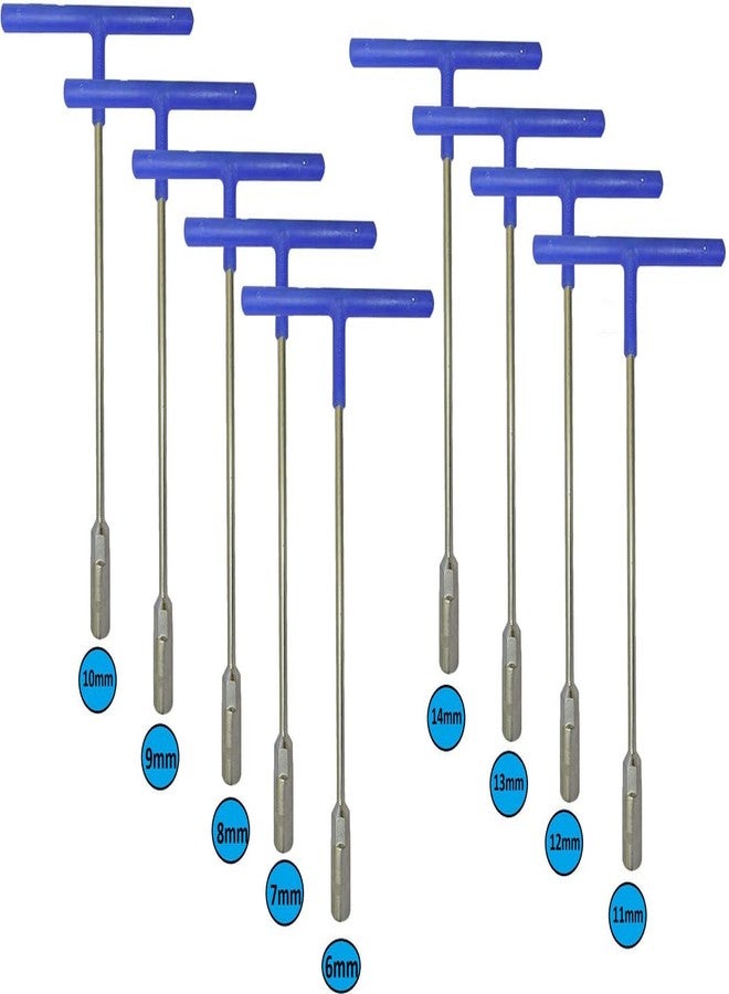 Inditrust 9Pcs Hex T-Socket Spanner Set Size (6,7,8,9,10,11,12,13 & 14) mm for Automobiles/Bike/Car Repair Tools Socket Set - Image 1