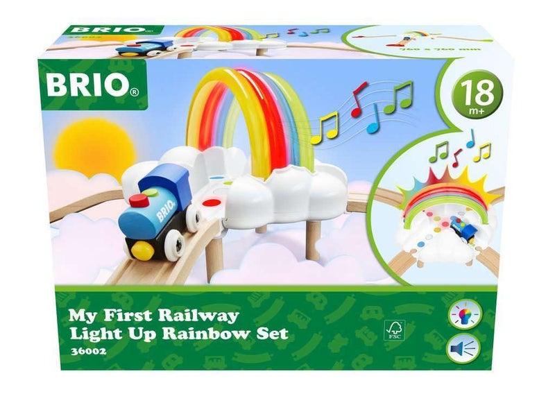 Brio My First Railway Light Up Rainbow Set - Interactive Learning Toy | FSC-Certified Materials | Child-Friendly Design | Safety Tested | Age-Appropriate Play - Image 1