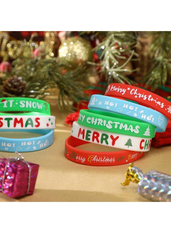 JUNEBRUSHS 24Pcs Christmas Silicone Bracelets, Rubber Wristbands Christmas Party Favors for Kids Decorations for Xmas Stocking Stuffers Wrist Band Accessories Gifts Supplies - Image 5