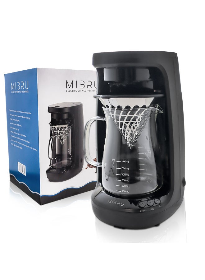 MIBRU 7-Cup Coffee Maker, Drip Coffee Machine, 0.65L Glass Carafe, 24-Hour Timer, Keep Warm Function, The control panel includes clear control buttons for operation, Auto Shut-Off, Boil Dry Protection, 0.65L 800 W MCM2561 Black - Image 5