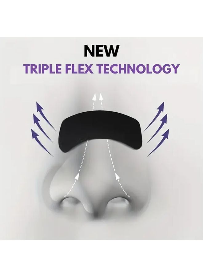 شرائط الأنف السوداء اللاصقة 30 قطعة مضادة للسعال لتخفيف التنفس أثناء النوم طويلة الأمد - Image 2