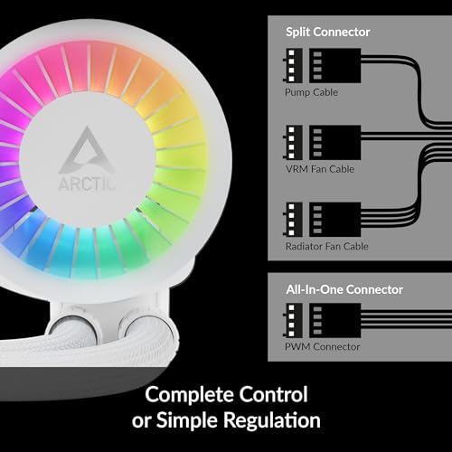 ARCTIC Liquid Freezer III 240 A-RGB - CPU AIO Water Cooler, Water Cooling PC, Intel & AMD, Efficient PWM-Controlled Pump, Fan: 200–2000 RPM, LGA1851 and LGA1700 Contact Frame - White - Image 3