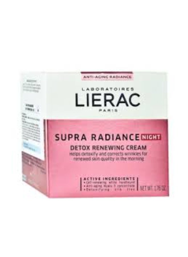 Lierac Supra Radiance Night Cream Renovator Detox 50ml - Image 2