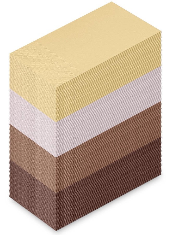 تيلينغ تيلينج 100 قطعة من مناديل ورقية للاستخدام مرة واحدة لعيد الشكر، مناديل عشاء خريفية، مناشف يد خريفية للمنزل والحمام والمطبخ ولوازم حفلات العطلات وديكورات أدوات المائدة (ذهبي، بيج، بني، كاكي) - Image 1