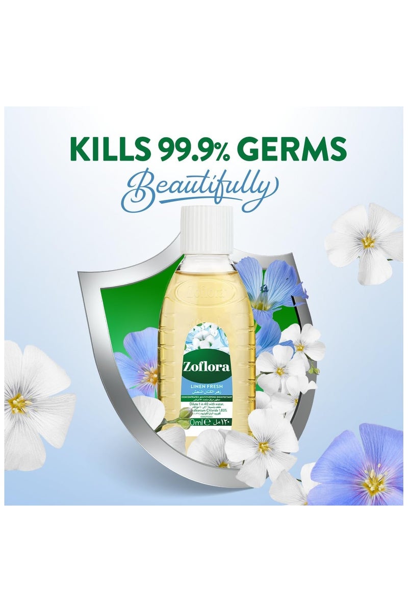 Zoflora Concentrated multi-purpose disinfectant with linen fresh scent, 120 ml - Image 2