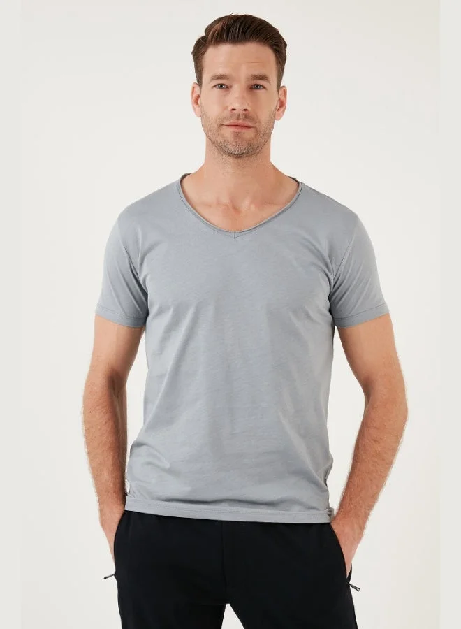 Buratti  Buratti Cotton Slim Fit V Neck Basic T Shirt Men's T SHIRT 5412001 for Men | Best Price UAE