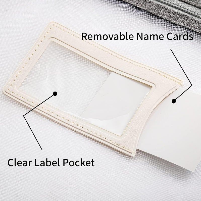 AVLA 4 Pack Student Book Pouches, A4 Mesh Zipper Bag with Handle, File Document Puzzle Bag with Name Card Pocket for Organizing Storage Board Games, School Office Appliances, Convenient to Carry - Image 3