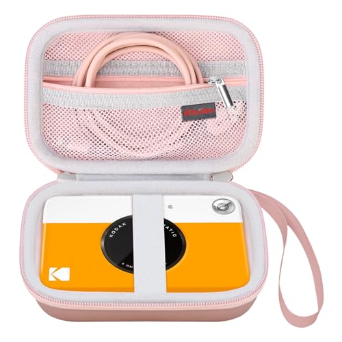 Elonbo Carrying Case for KODAK Printomatic Full-Color Instant Print Digital Camera, Portable Mini Photo Printer Hard Travel Bag, Picture Printer Storage Holder, Mesh Bag Fits Photo Paper, Rose Gold - Image 1