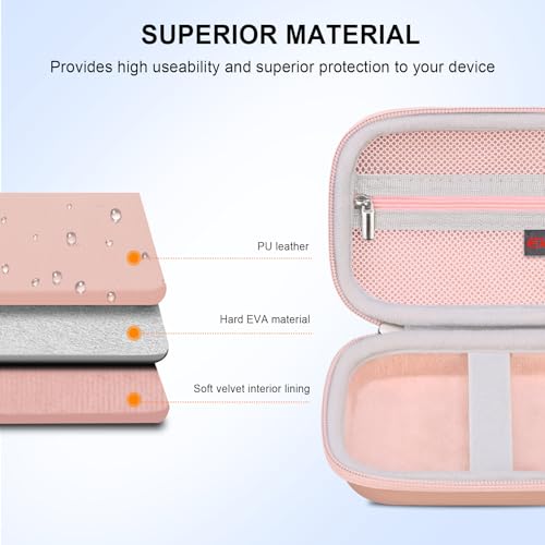 Elonbo Carrying Case for KODAK Printomatic Full-Color Instant Print Digital Camera, Portable Mini Photo Printer Hard Travel Bag, Picture Printer Storage Holder, Mesh Bag Fits Photo Paper, Rose Gold - Image 5