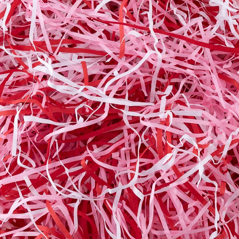 Gloreyan 3 Colors Valentine's Day Shredded Paper Filler Pink Red White Raffia Paper Grass Crinkle Cut Tissue Paper for Gift Wrapping Basket Box Filling Birthdays Weddings Party Supply(8.5oz) - Image 3