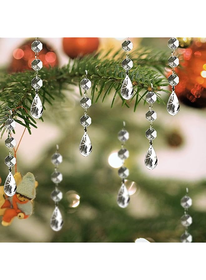 إيروريكس زينة شجرة الكريستال 30 قطعة من بلورات الأكريليك الشفافة المعلقة لقطع المركزية ثريا على شكل دمعة خرز لحفلات الزفاف والديكور المنزلي - Image 1