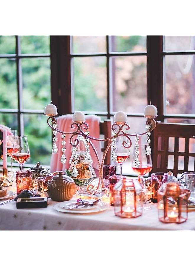 إيروريكس زينة شجرة الكريستال 30 قطعة من بلورات الأكريليك الشفافة المعلقة لقطع المركزية ثريا على شكل دمعة خرز لحفلات الزفاف والديكور المنزلي - Image 4