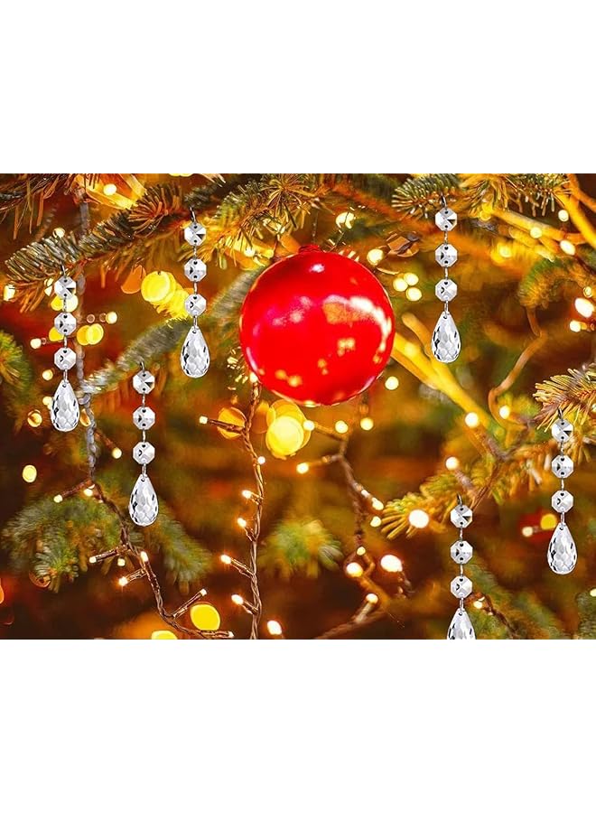 إيروريكس زينة شجرة الكريستال 30 قطعة من بلورات الأكريليك الشفافة المعلقة لقطع المركزية ثريا على شكل دمعة خرز لحفلات الزفاف والديكور المنزلي - Image 3