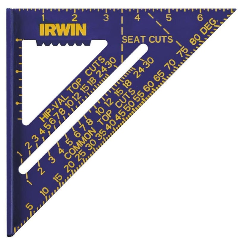 IRWIN Tools Rafter Square, Hi-Contrast Aluminum, Blue, 7-Inch (1794463) - Image 1