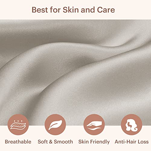 LILYSILK Silk Pillowcase for Hair and Skin King-100% Mulberry Silk 19 Momme Both Sides Silk Bed Pillow Cover with Hidden Zipper, 1 Pc (King Size 20''x36'', Silvergray) - Image 4