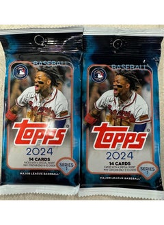 توبس مجموعة Monster Packs للبيسبول من سلسلة Topps 1 لعام 2024 من Monster Box - مجموعتان Monster Pack باللون الأزرق 