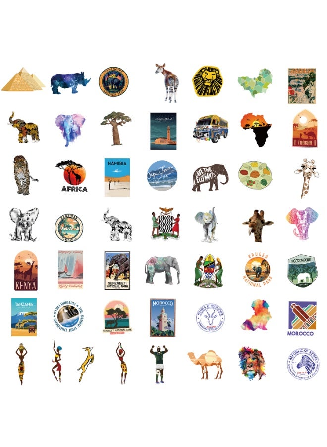 قوس قزح أورينبو 50 قطعة من ملصقات السفر الأفريقية كيب تاون ذات الطابع الأفريقي للمجلات والكمبيوتر المحمول ودفاتر القصاصات والأمتعة - Image 2