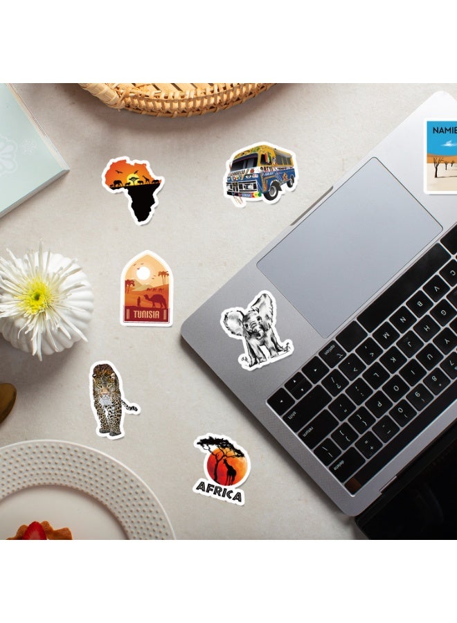 قوس قزح أورينبو 50 قطعة من ملصقات السفر الأفريقية كيب تاون ذات الطابع الأفريقي للمجلات والكمبيوتر المحمول ودفاتر القصاصات والأمتعة - Image 3