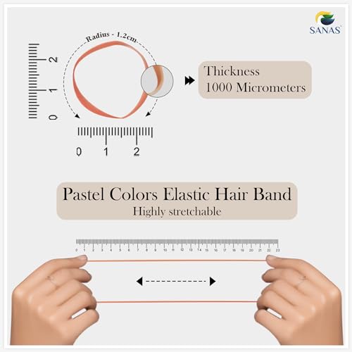 Sanas Rubber Bands For Packing (100Gm) Bright Neon Colors Elastic Hair Ties Office Stationery Items Unique High Stretch Eco-Friendly Nylon Rubber Band For Hair Colourful Rubberbands (100Gm) Multicolour - Image 2