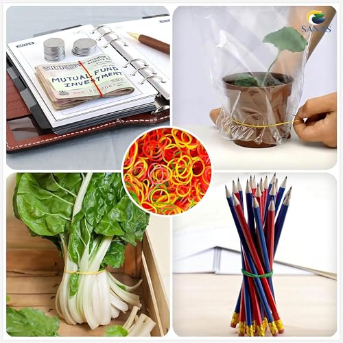 Sanas Rubber Bands For Packing (100Gm) Bright Neon Colors Elastic Hair Ties Office Stationery Items Unique High Stretch Eco-Friendly Nylon Rubber Band For Hair Colourful Rubberbands (100Gm) Multicolour - Image 5