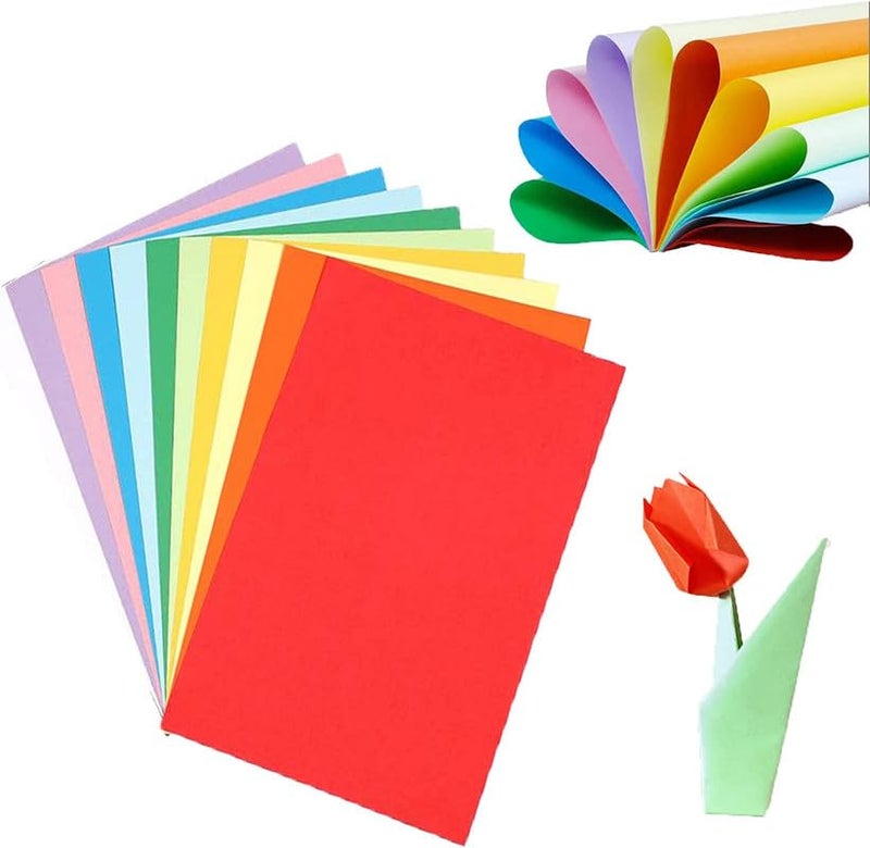 Eclet 40 pcs Color A4 Medium Size Sheets (10 Sheets Each Color) Art and Craft Paper Double Sided Colored Set 91 (40) - Image 1